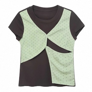 [Two Days off] vintage polka dot cross T-shirt