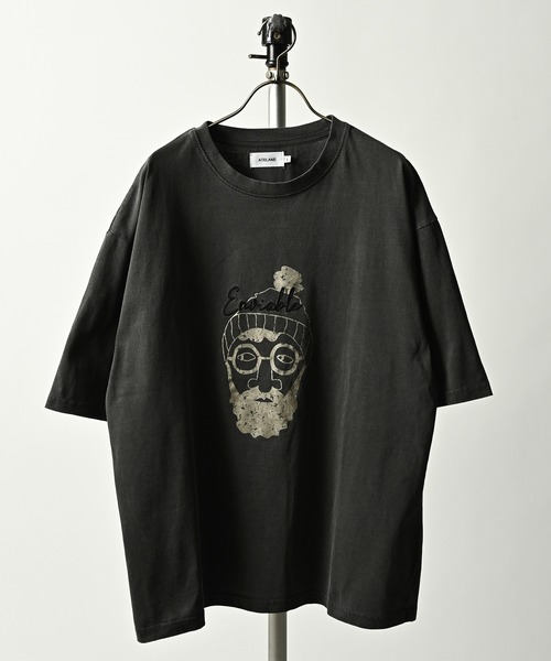 ATELANE  16OE Jersey Pigment - Old Man Pattern (BLK) 26A-14051