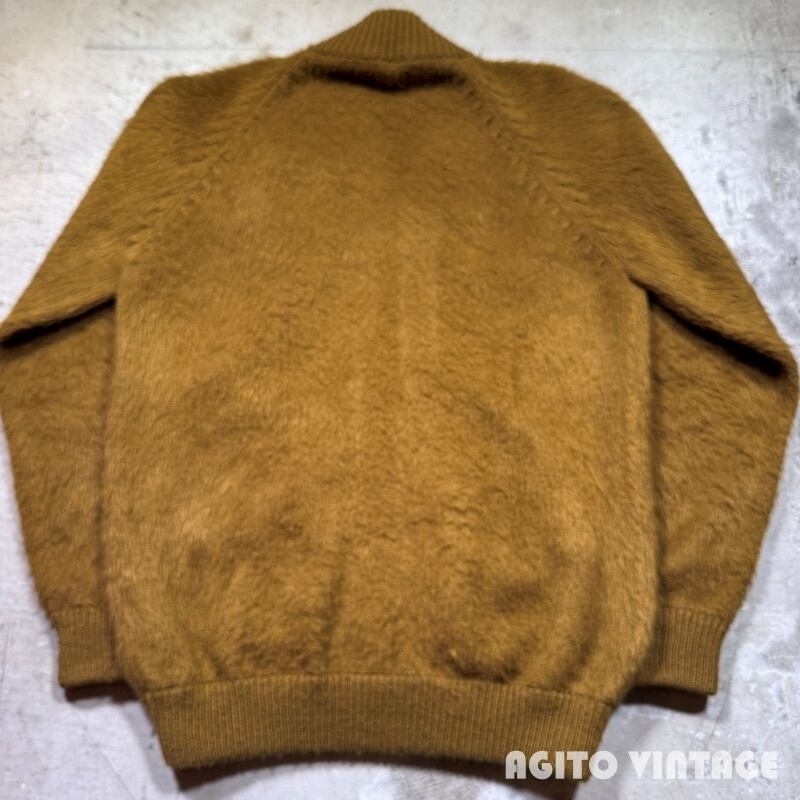 60's~70's Unknown モヘア混 ジップアップカーディガン 毛足長め YIDE
