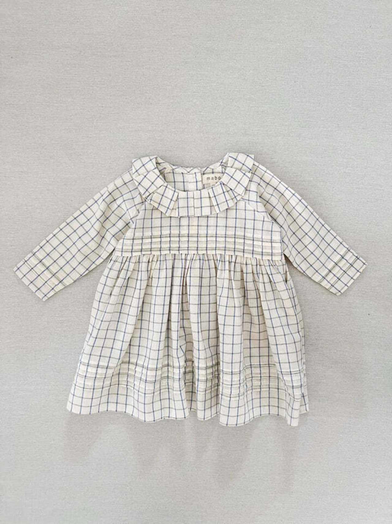 Drew Layered Collar Dress - Cream Windowpane / MABO