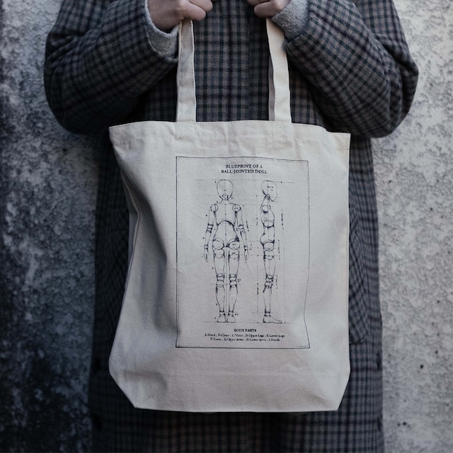 トートバッグ「Blueprint of a ball-jointed doll」