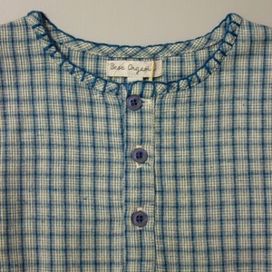 ＜BEBE ORGANIC＞チェック ヘンリーネックシャツ Rigel Shirts