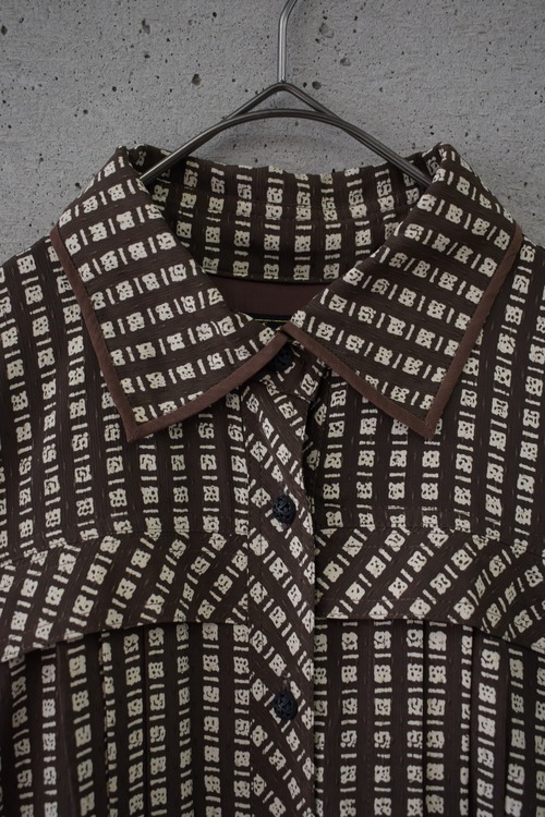 Brown patterned retro dress