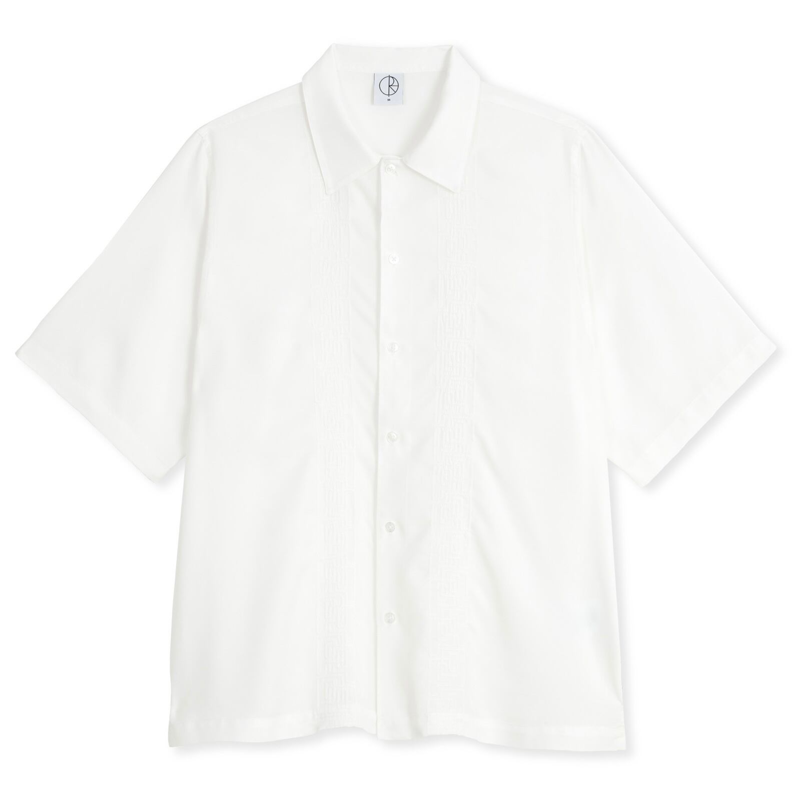 美品 COMMEdesGARCONS 白シャツ 短冊カッティング ポリエステル コムデギャルソンシャツ フォーエバー ワイドクラシック ホワイト 白