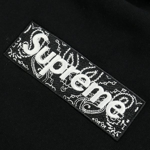 Supreme box logo bandana hooded M 黒