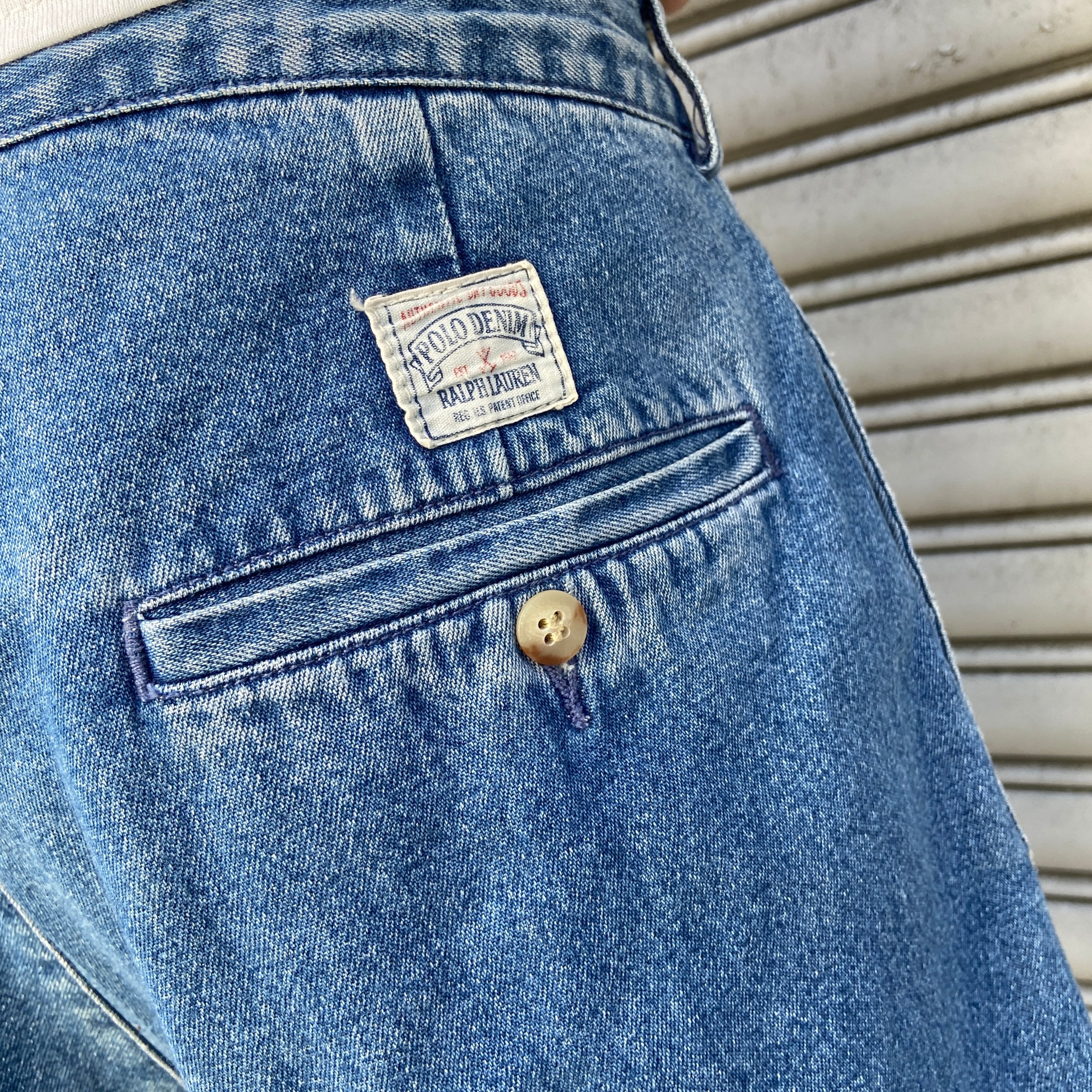 90s Ralph Lauren 2タックデニムショーツ インディゴ W33 | 古着屋 Uan