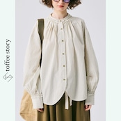 【2color】ストライプに寄り添うフリルブラウス 《P0263》