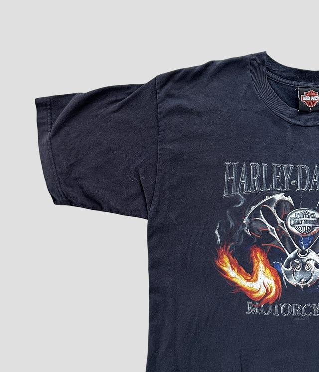 -Harley Davidson- Vintage 00s L Print T-shirt