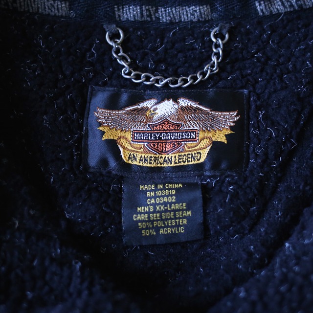 "HARLEY-DAVIDSON" XXL over silhouette boa fleece shirt jacket