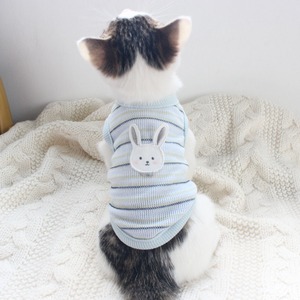 【PET】6色展開かわいい動物ロゴのワッフル生地ベスト