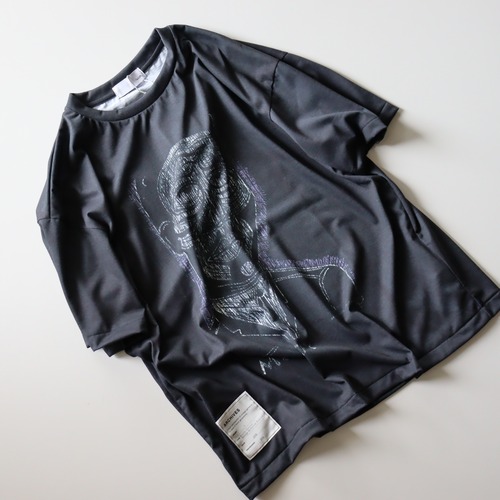 TOLQ " Trompe l'oeil Scratch T-shirts(S/S) ( BLACK )"