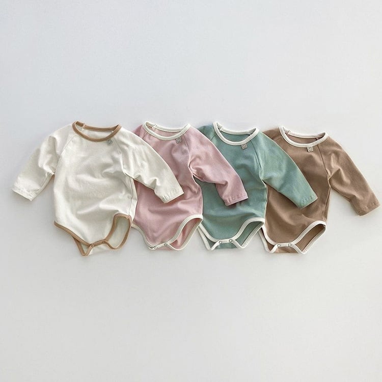 BABY】シンプル系ナチュラル長袖ロンパース | Betty
