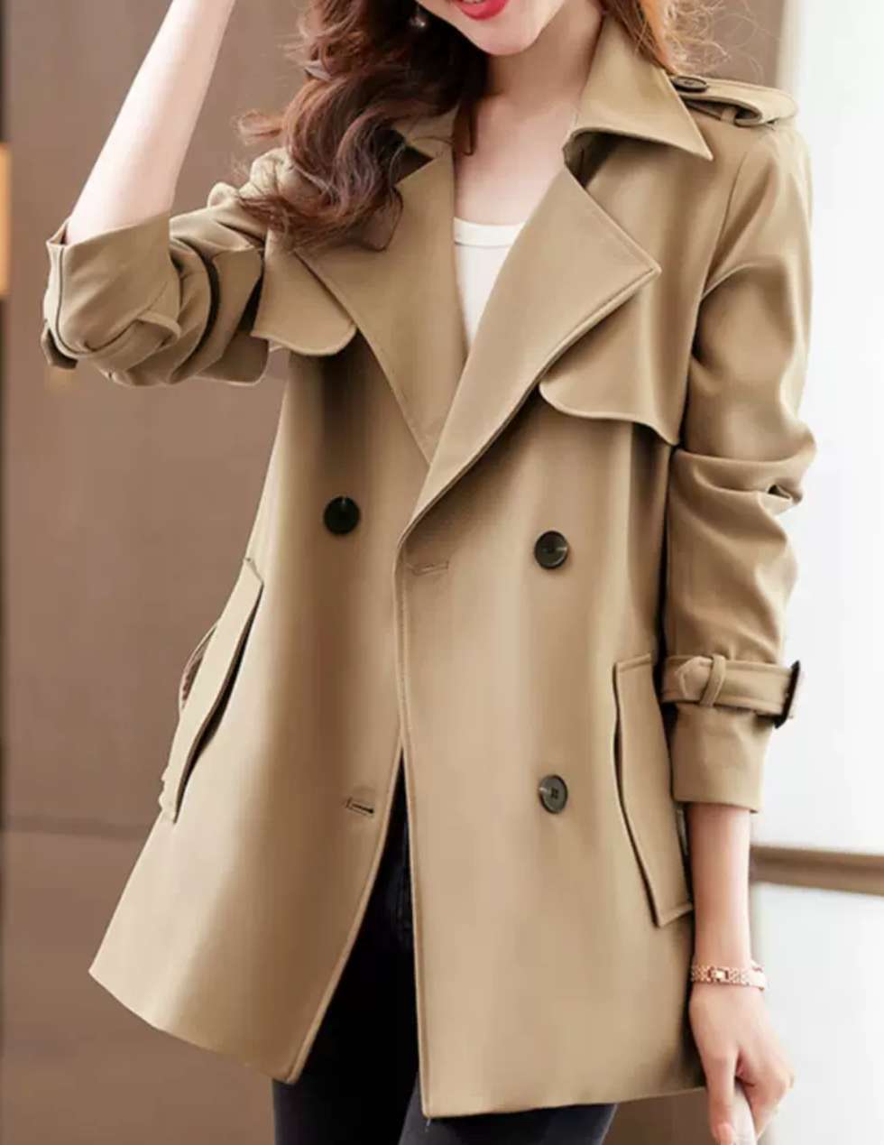 秋冬 ウール コート カーディガン コート ジャケット 上着 ミディアム