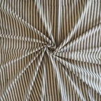 ブロックプリント生地【50cm単位】インド綿  ストライプ柄 カーキ×生成り #53710-GR1