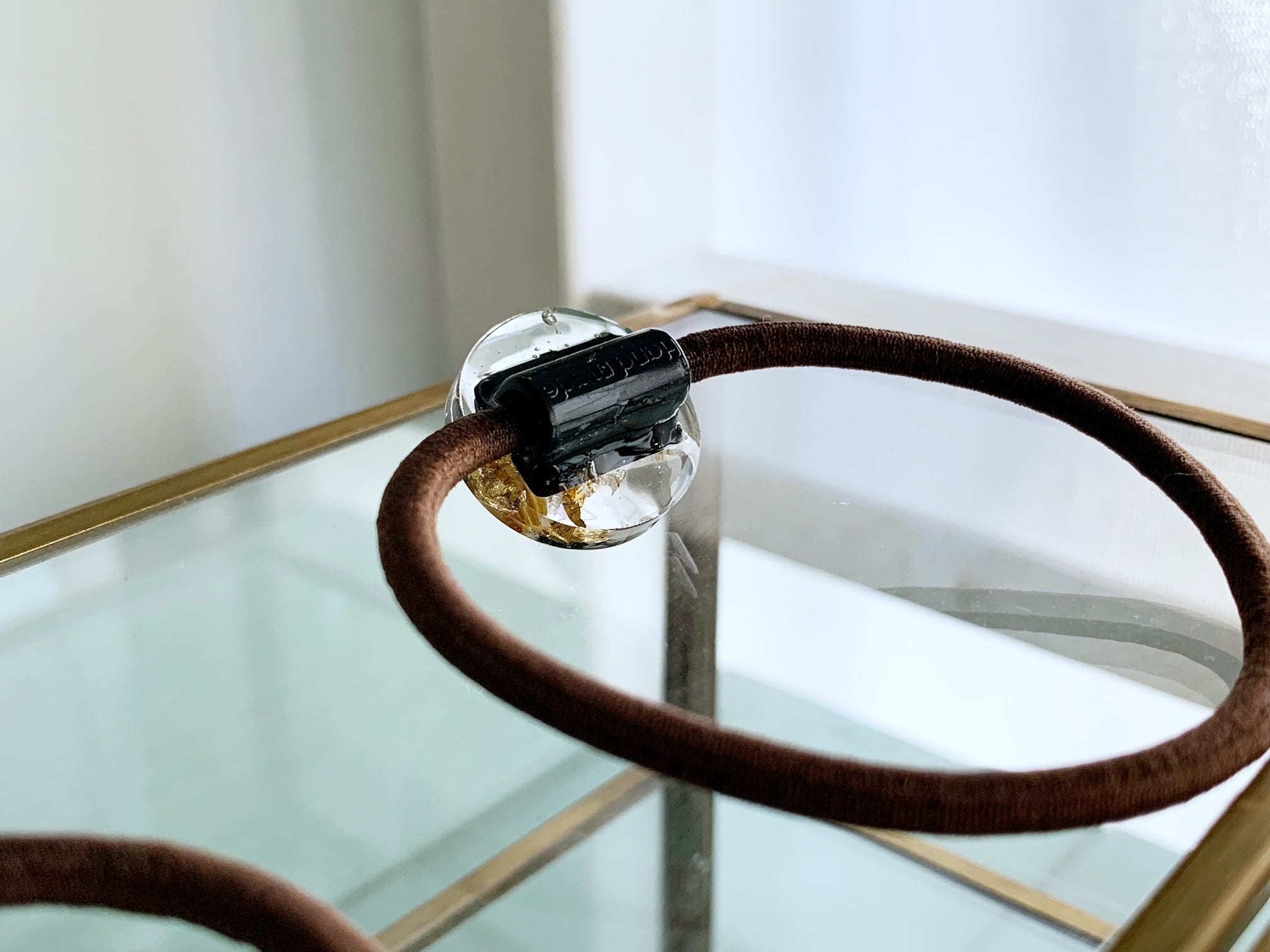 ヘアゴム  天然石  パワーストーン ルチルクォーツ♡ ヘアゴム 天然石 パワーストーン ルチルクォーツ♡