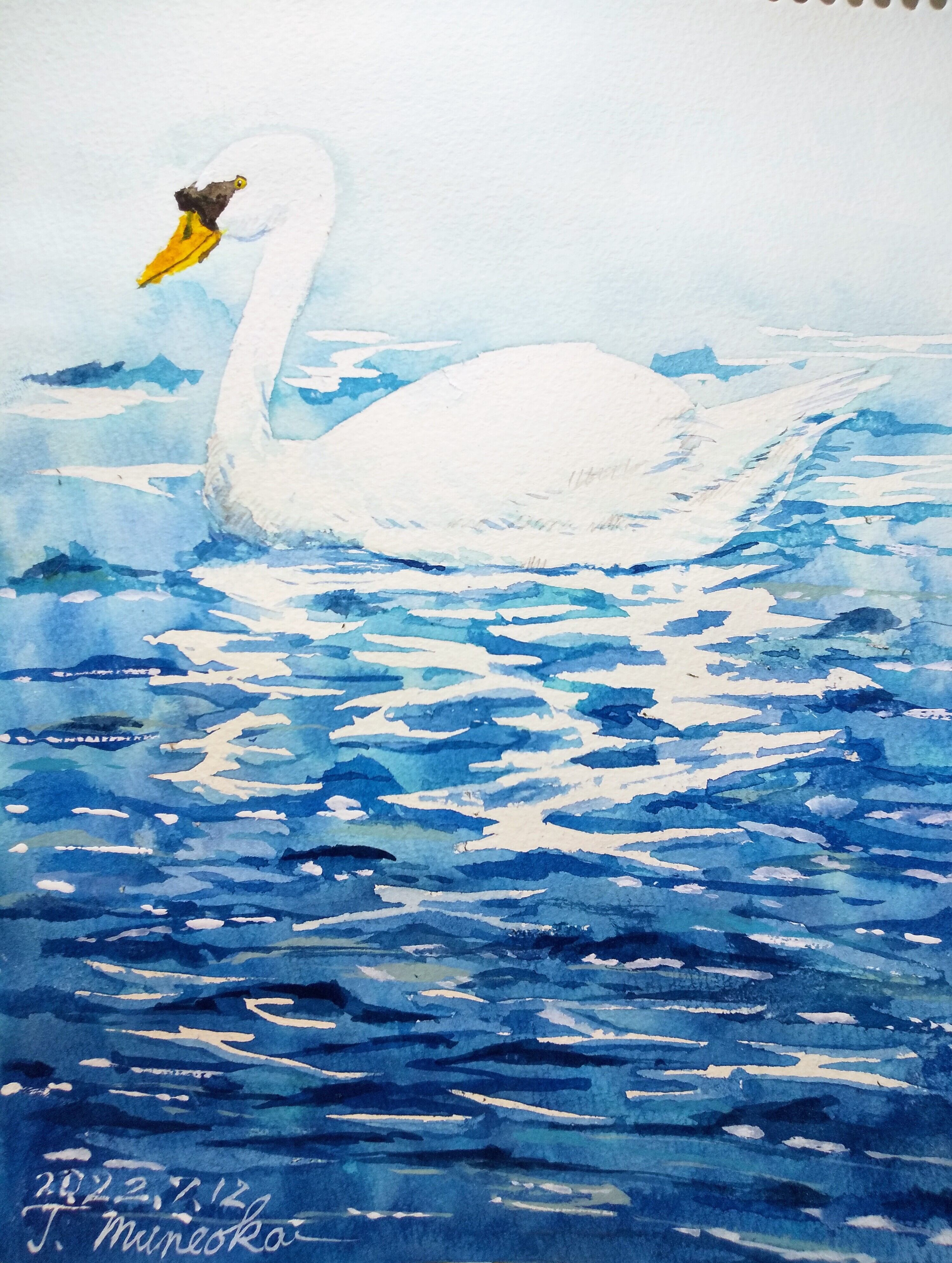 ② 白鳥の湖 アート キャンバス イーゼル付き