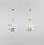雪の結晶のタティングレースピアス-2023-(水色)
