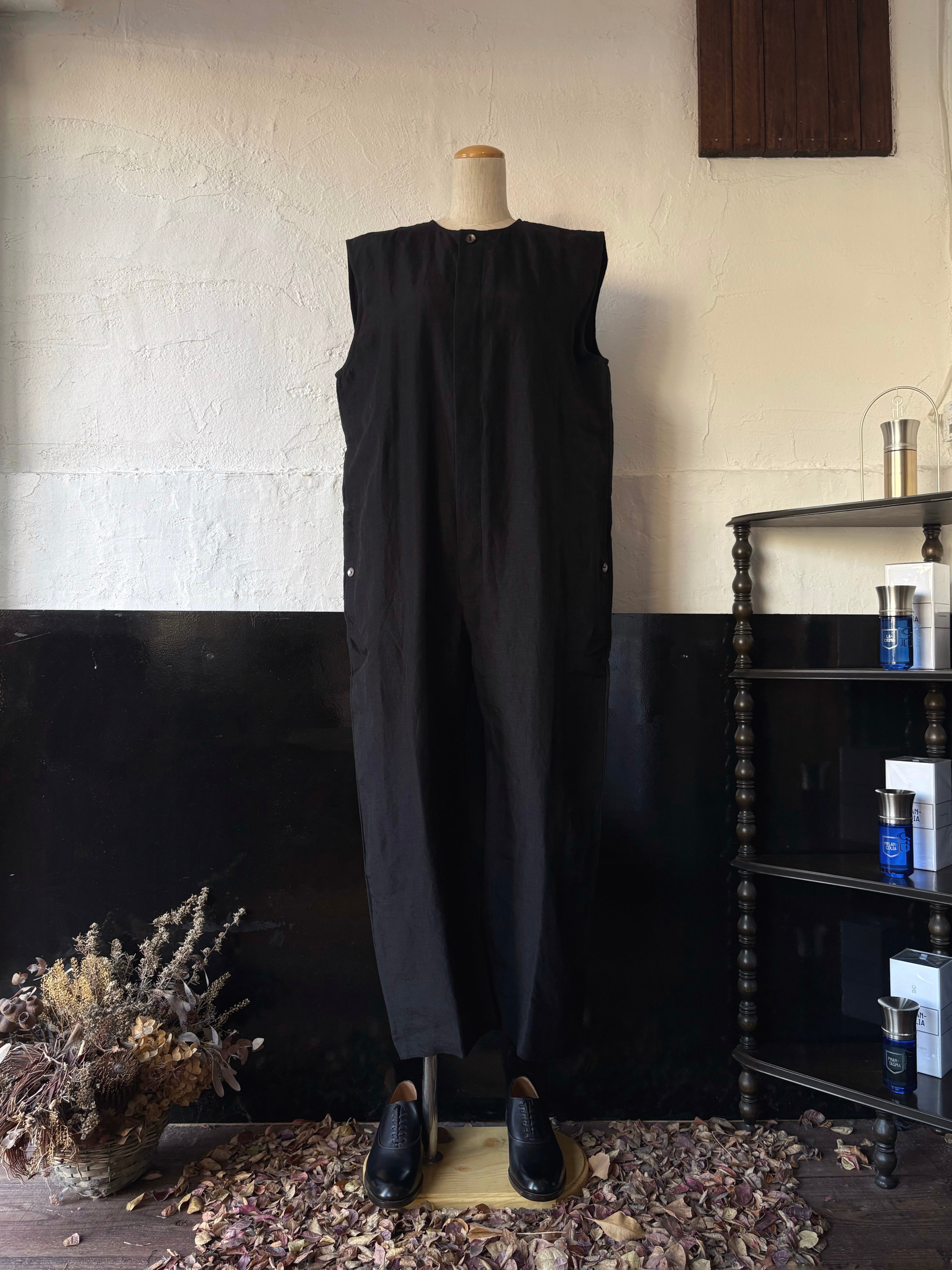 BUNON wide belt pants navy | TALE COCOON