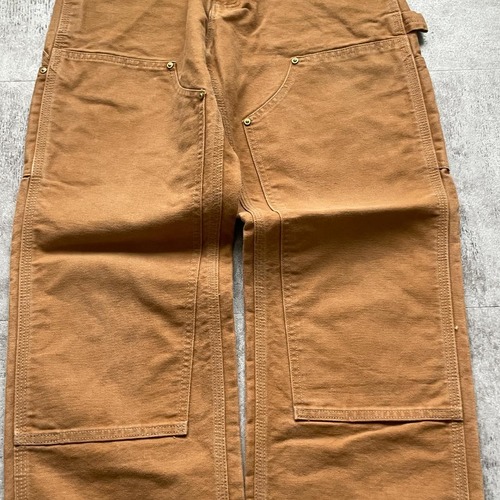 10s USA製 ブラウン ダブルニー Carhartt B01 28×30 詳細写真5