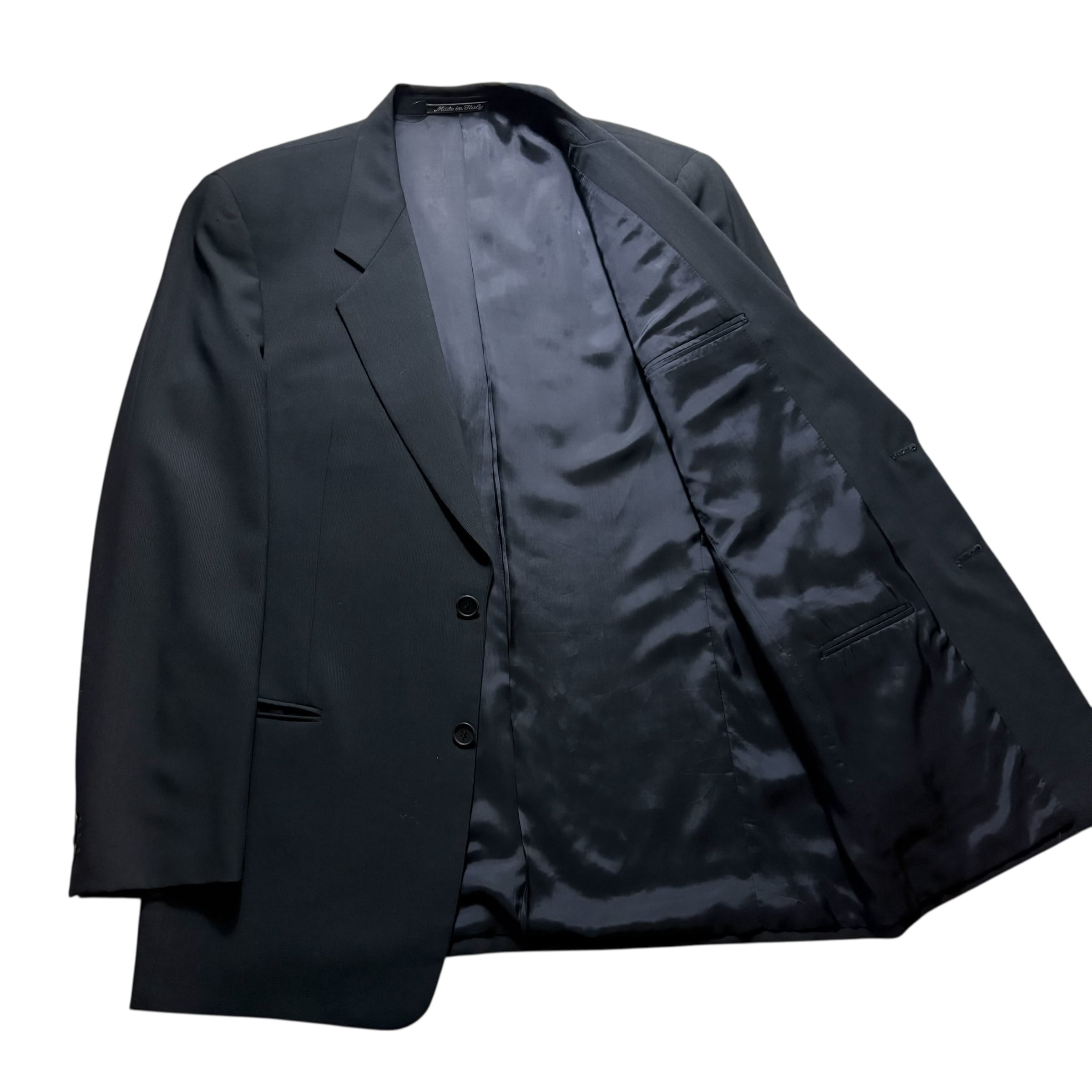 vintage GIORGIO ARMANI black drape wool set-up | NOIR ONLINE