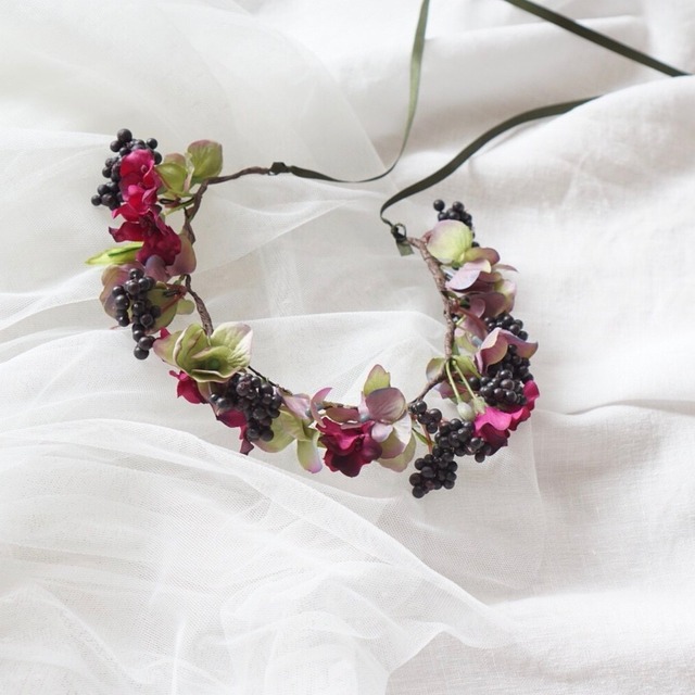 シックなベリーが可愛いキッズ ベビー花冠 花かんむり ハーフバースデー ファーストバースデー The Anniversary