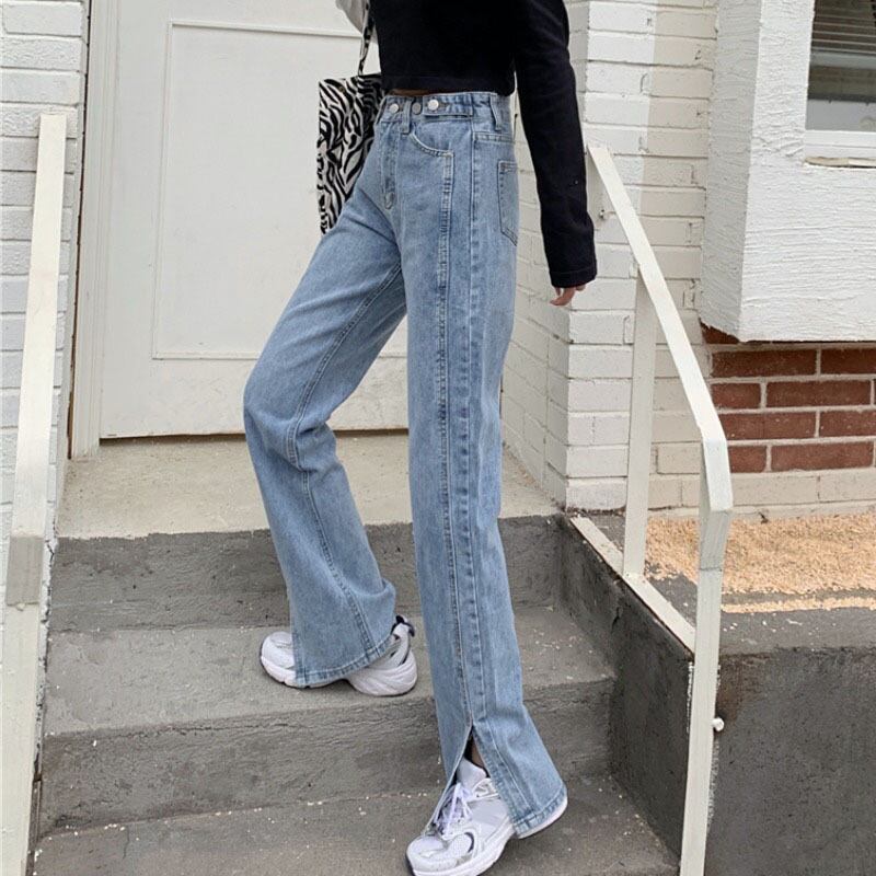 スリムジーンズ サマースタイルハイウェストウェストルーズパンツ レディース 夏物 YY-ファッション24977586429