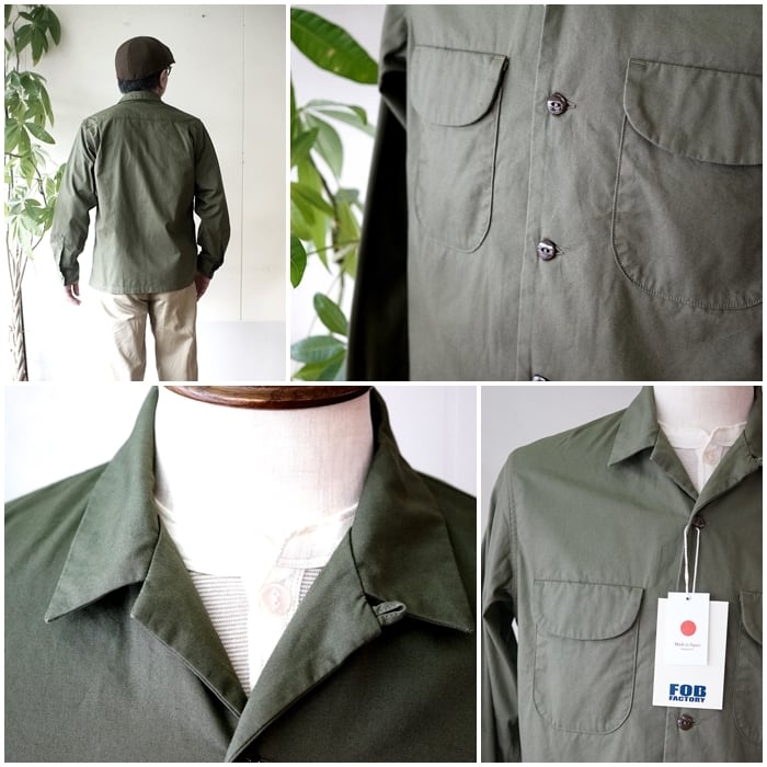 FOBFACTORY エフオービーファクトリー 長袖シャツ オープンカラー