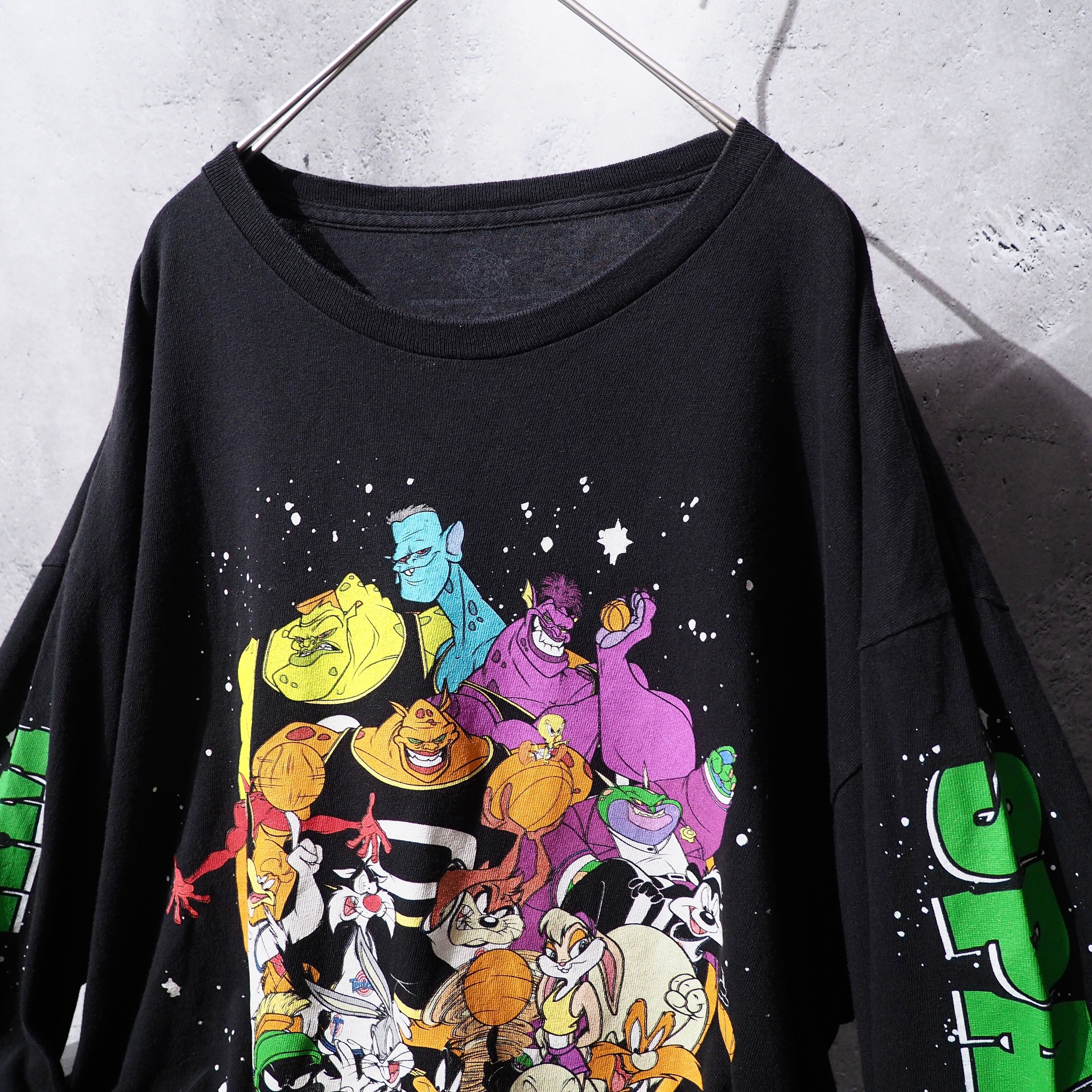 ” SPACE JAM - All Star ” Character printed long sleeve Black Tee