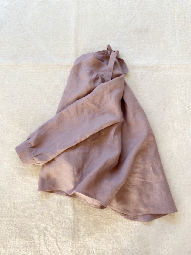 【予約製作】PINK LINEN SHIRT（RIBBON)