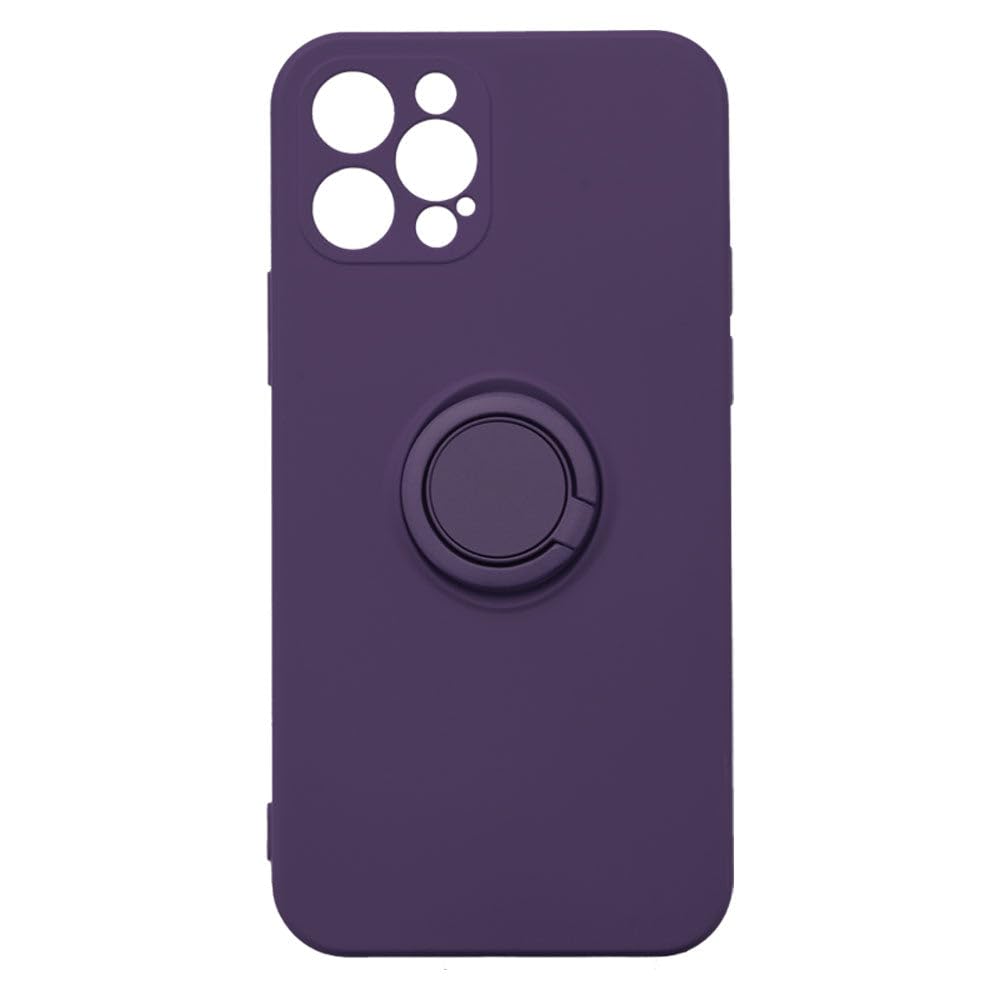 empire スマホケース リング スタンド シリコン 指紋防止 耐衝撃 薄型 軽量 さらさら かわいい iPhoneSE3/SE2 ケース ダークパープル