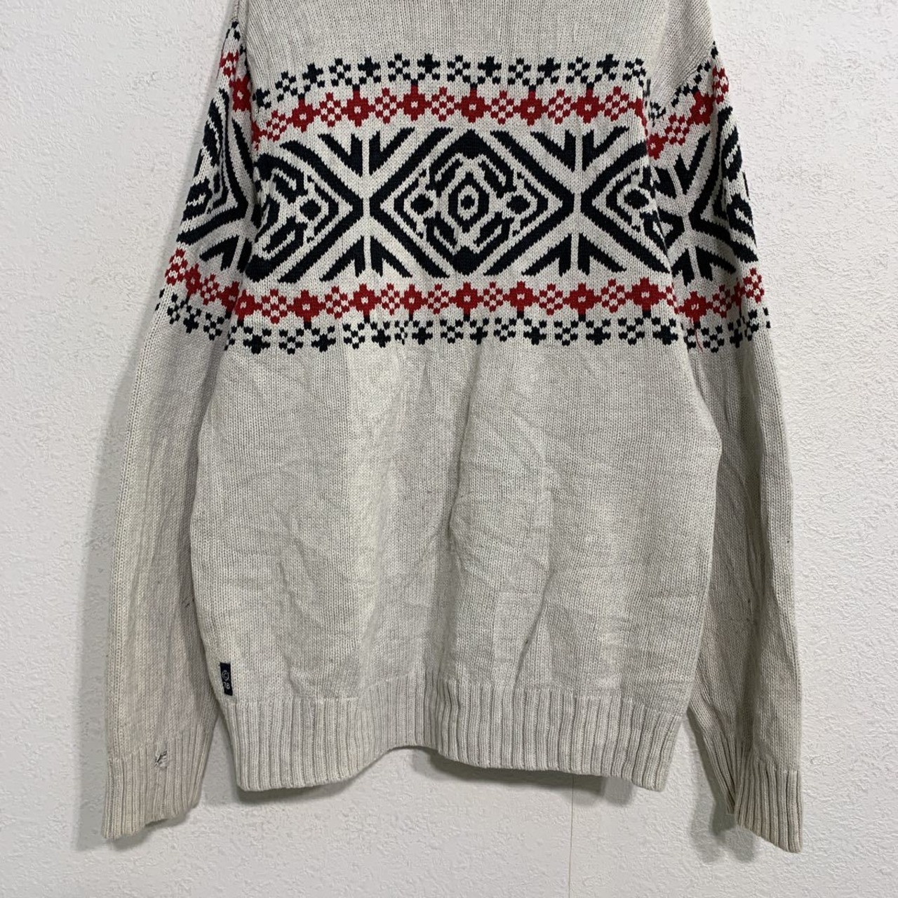 CHAPS ハーフボタン ニット セーター S グレー ブラック レッド 