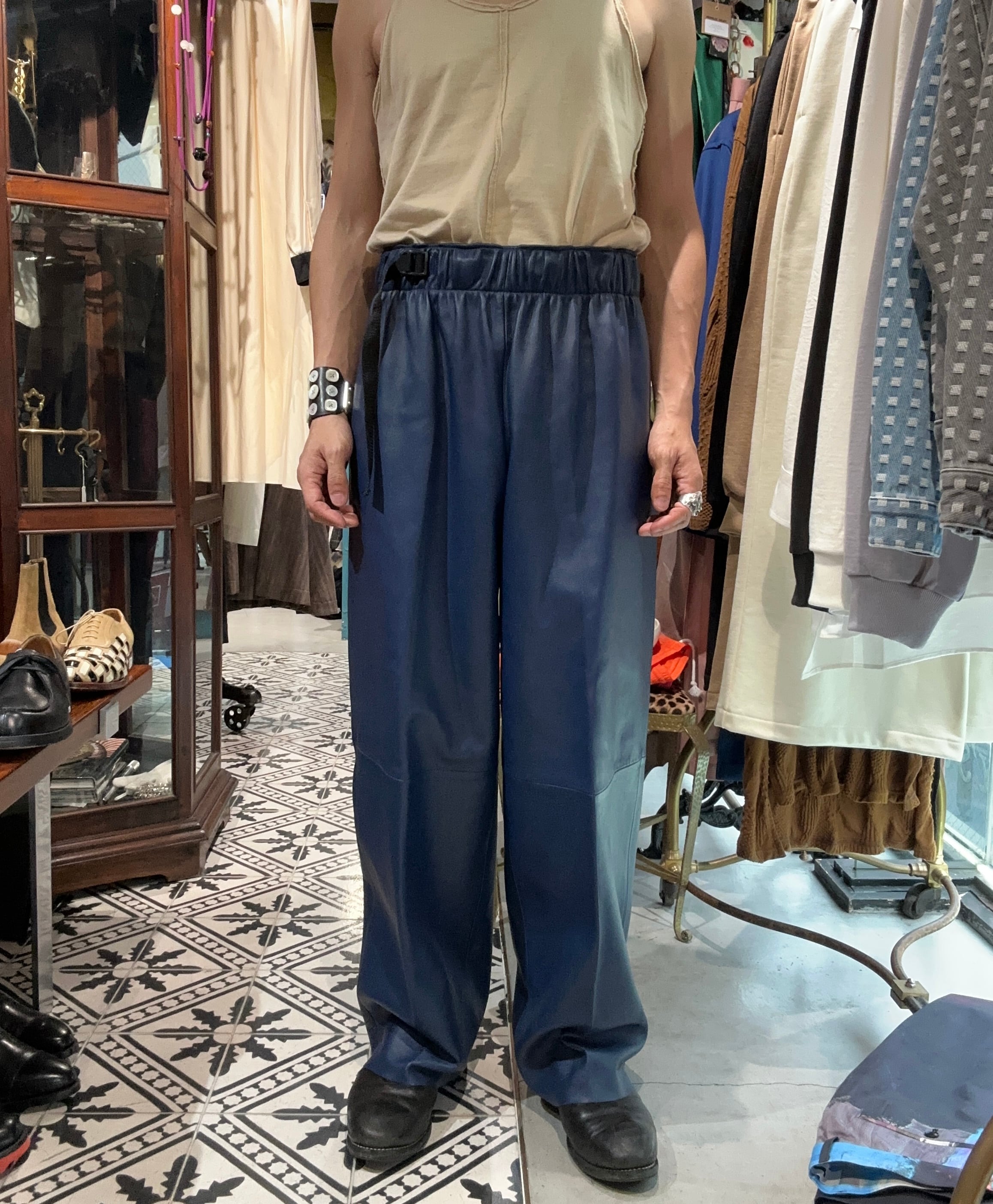 REVERBARATE / REV-24AW-LP01 LEATHER BELTED TROUSERS | ARCD