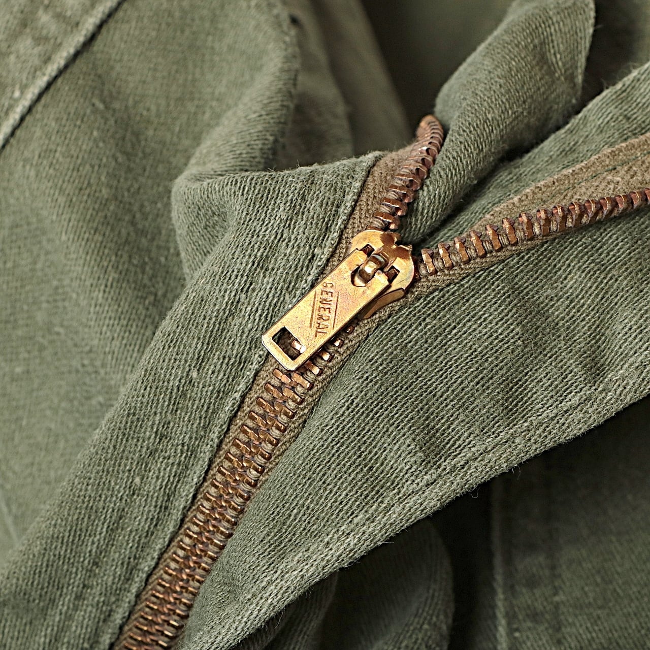 70s US ARMY OG107 ベイカー ミリタリー パンツ ジップ 古着 used