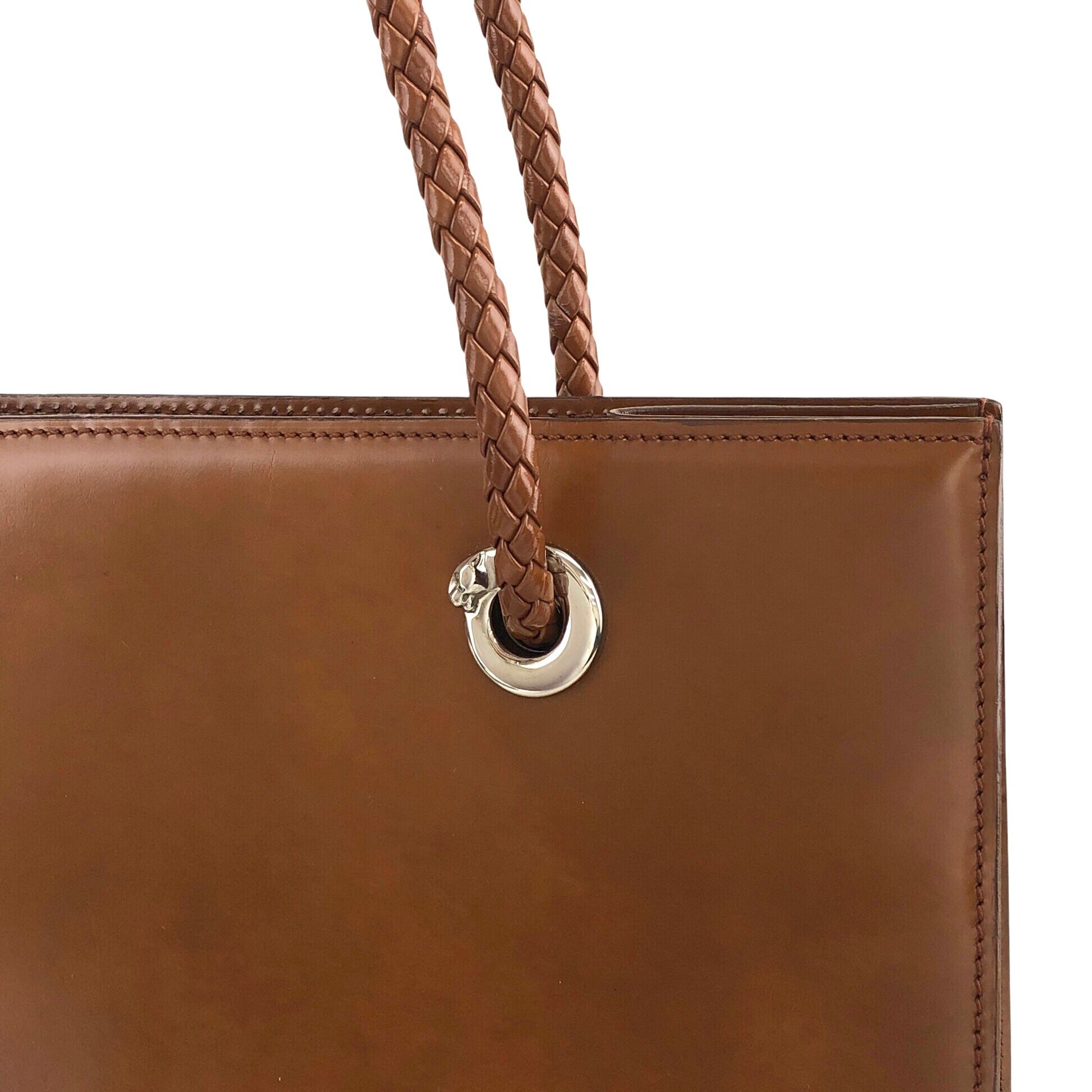 Cartier カルティエ パンテール ハンドバッグ ブラウン レザー vintage