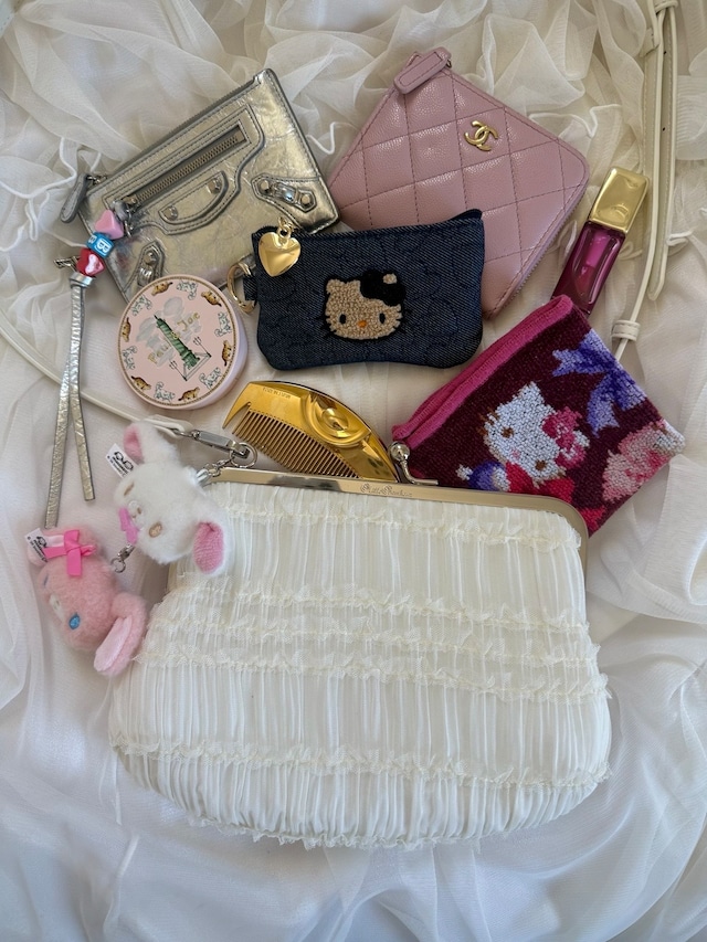Tulle Frill Gamaguchi Bag