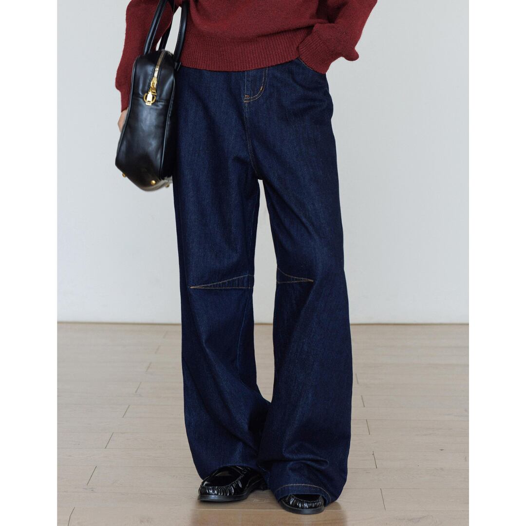 wide leg straight casual jeans