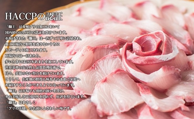 鰤王フィレ 豪華1500g（お刺身用）