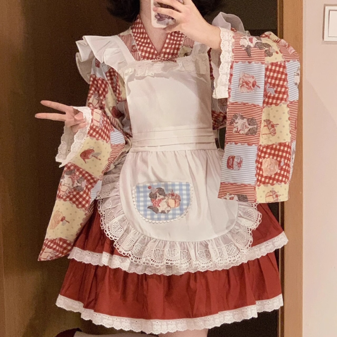 ❤️人気のピンク×ブラック♡市松模様♡3点セット❤️ 天使と悪魔 