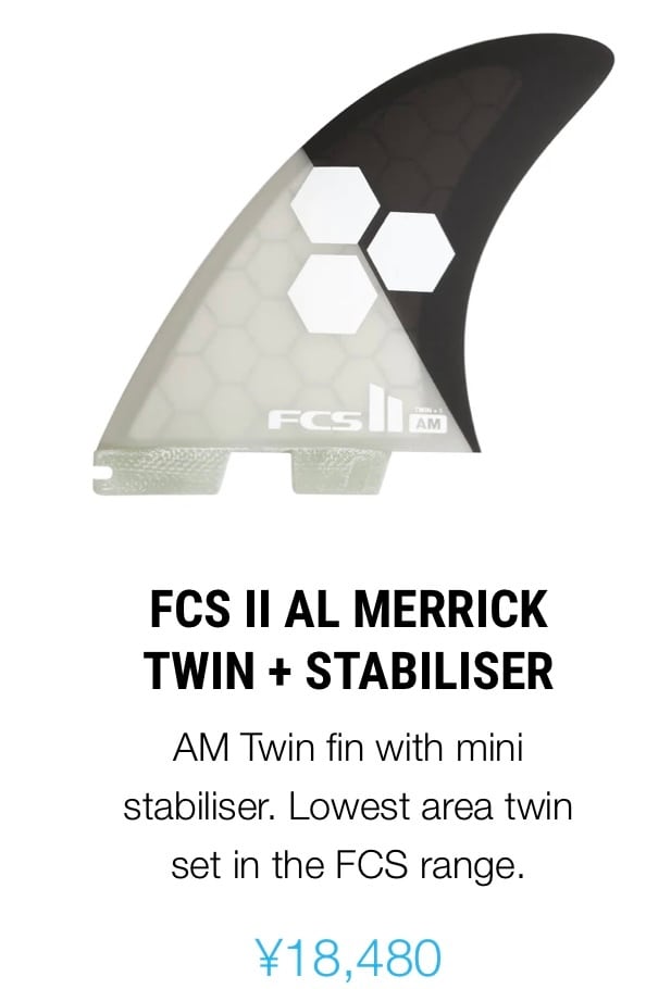 FCS II AL MERRICK TWIN + STABILISER FINS