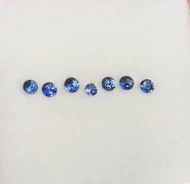 ブルーサファイア 0.43ct 7個セット 2mm-2.4mm