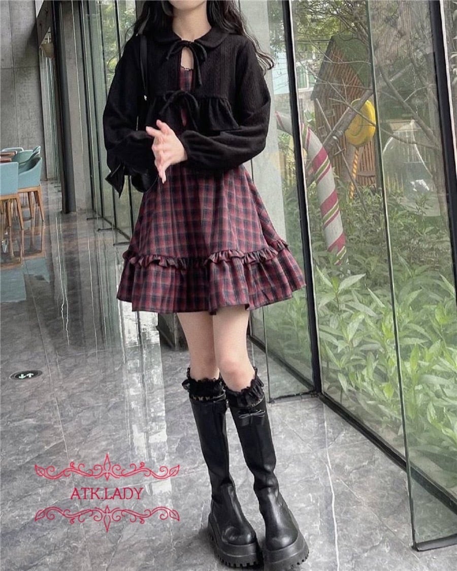七夕sale✩.*˚オビツ11サイズ服✩.*˚赤ギンガムワンピ✩.*˚小花刺繍