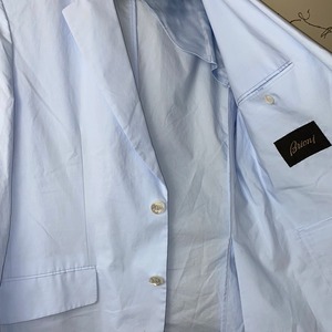 BRIONI saxe blue color cotton tailored jacket