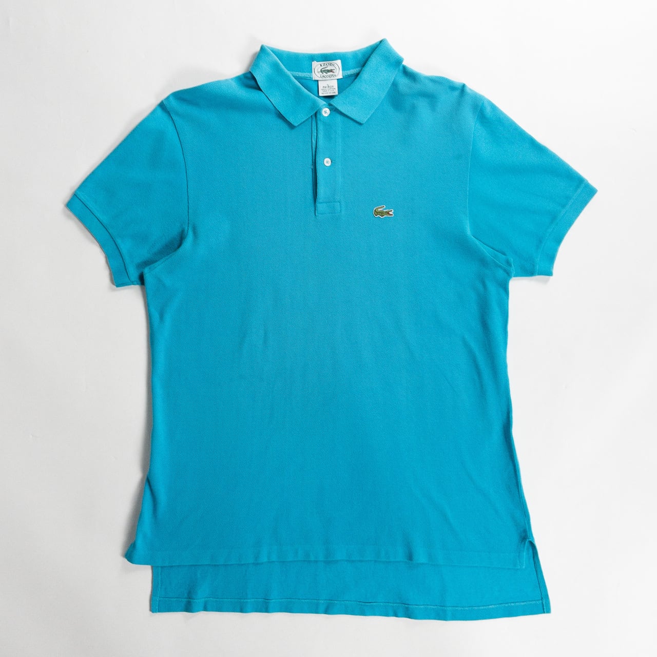 1980-90s "IZOD LACOSTE" Sky Blue Cotton S/S Polo Shirt, Size L