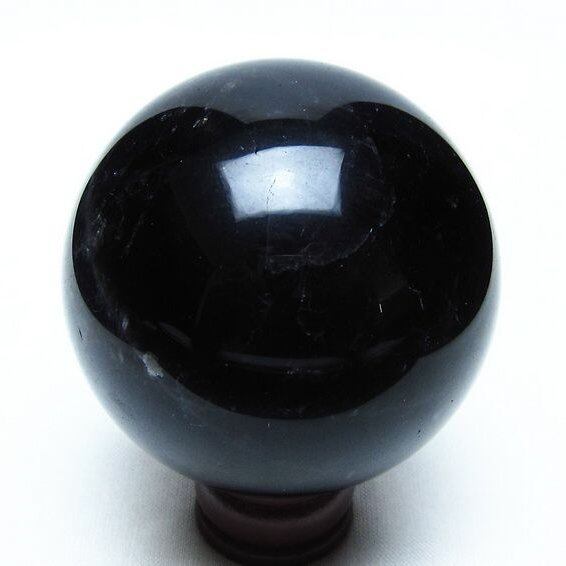 黒水晶 スフィア モリオン 丸玉 57mm 原石 置物 一点物 151-10413