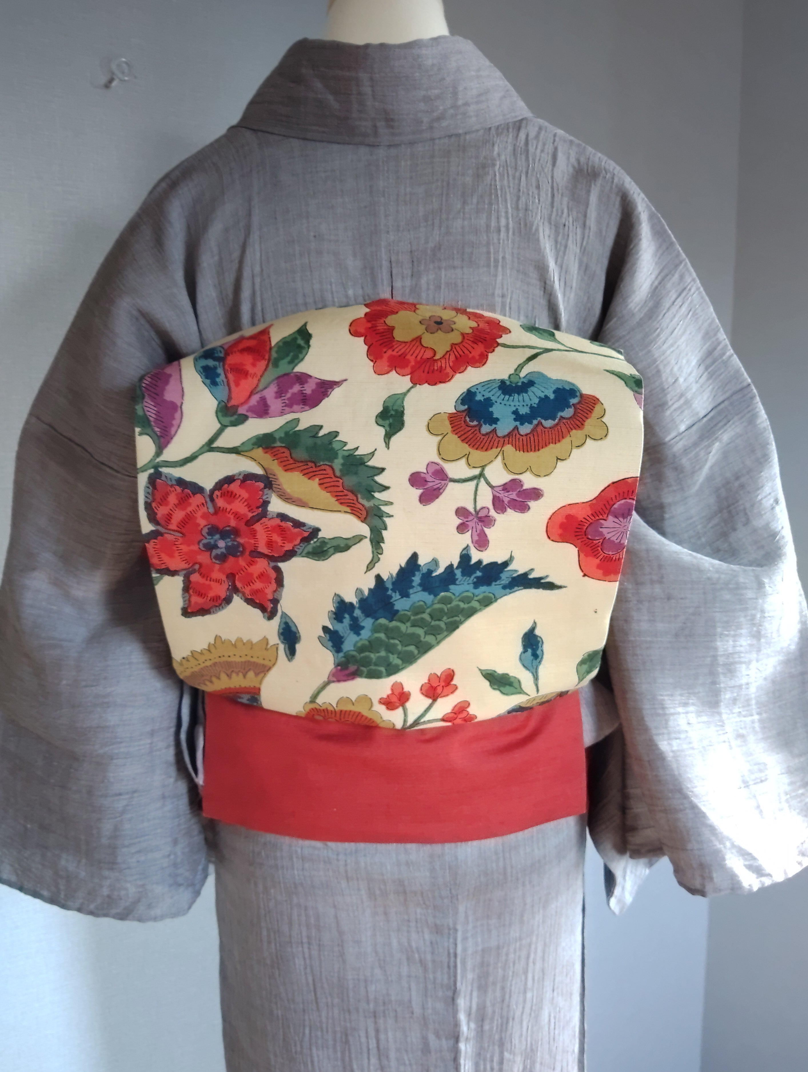 紬の更紗名古屋帯 | きものはじめ &.