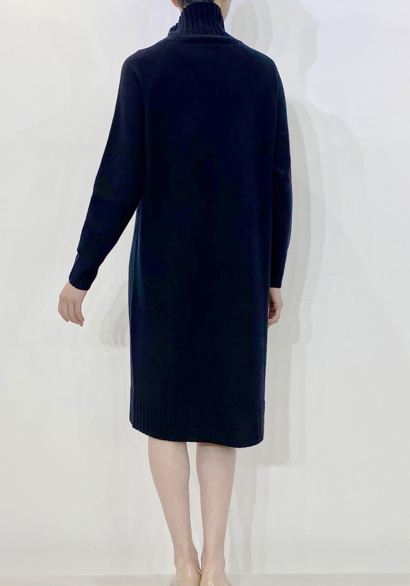 High Neck Rib Straight Dress | cashmika -カシミカ-