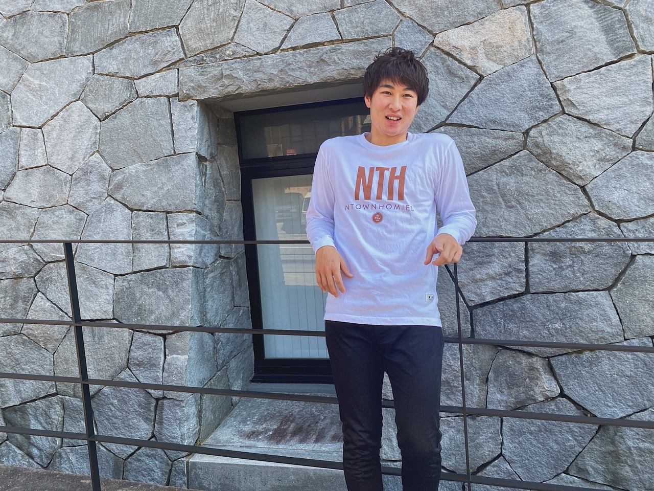 2021AW “NTH LONGTEE(cotton100%)”colour White×Dark brown - 6