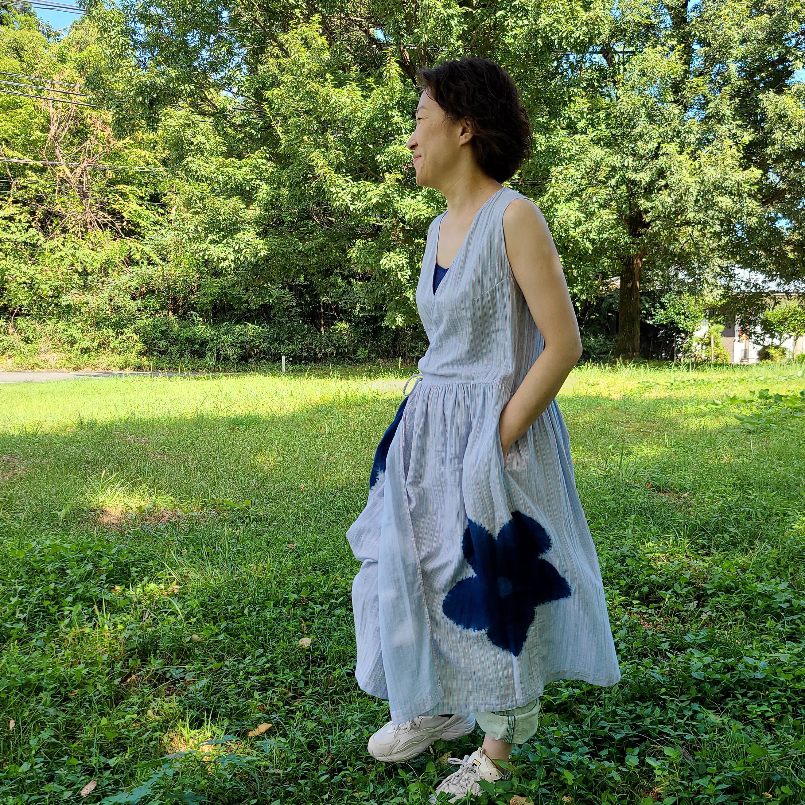 新作グッ 琉球藍染工房 カディコットン カシュクール ロングワンピース Amalgamleadership Com