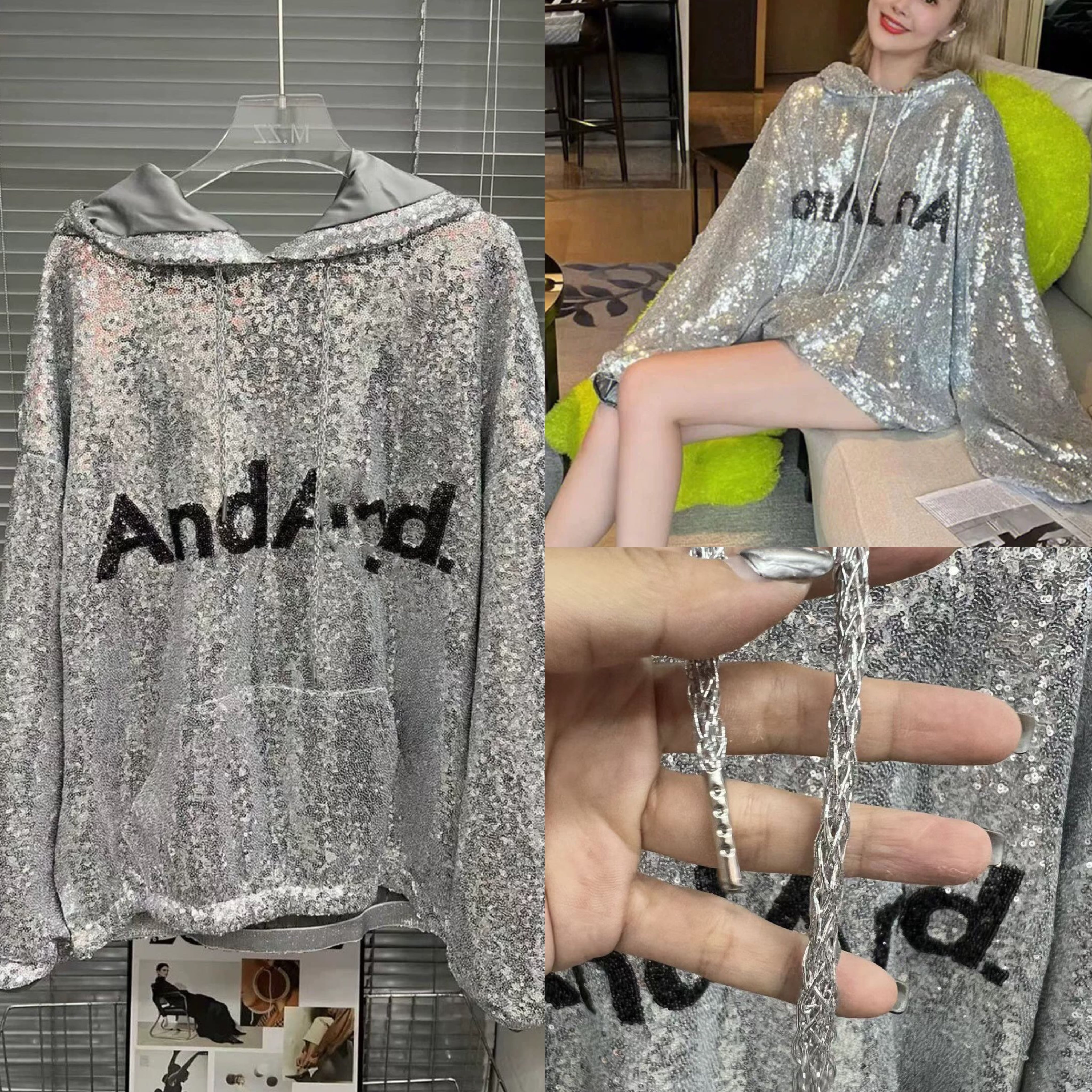 ラインストーンリボン半袖Tシャツ クルーネック カットソー[品番：NETW0002315]｜Riff（リフ）のレディース ファッション通販｜SHOPLIST（ショップリスト） レディース スパンコール クリスマス スウェットシャツ キュート グラフィック キラキラ 長袖 クルーネック プルオーバー Y2k