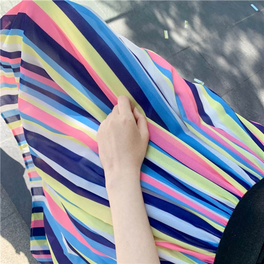マルチカラーシアーストライプスカート A2326 | Life365